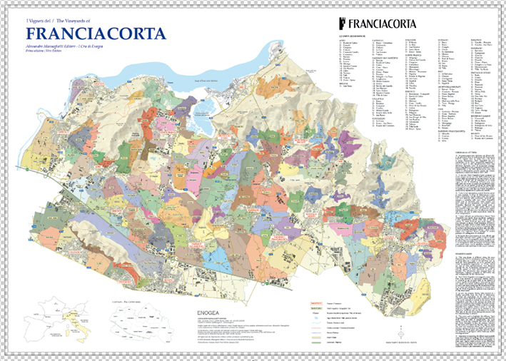フランチャコルタ3D 地図 フランチャコルタ3D 地図 Franciacorta Wine Raised Relief Map